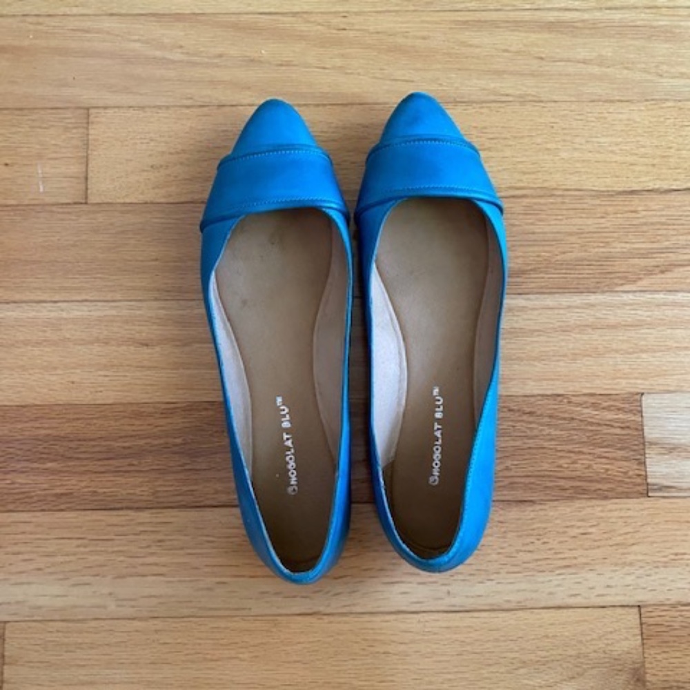 Chocolate Blu leather flats